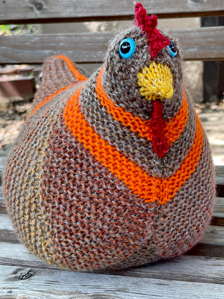 Crochet Support Chicken, emotional support, squeeze away worry