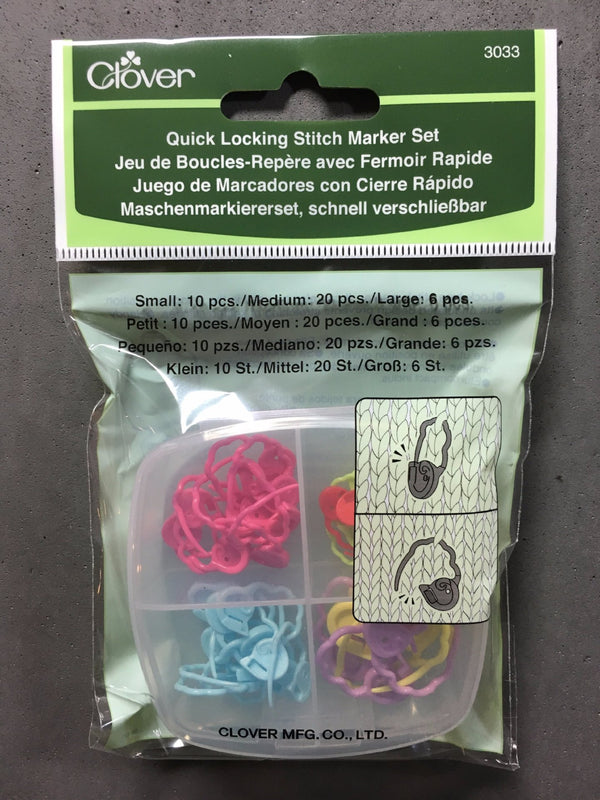Clover Quick Locking Stitch Marker Set 3033
