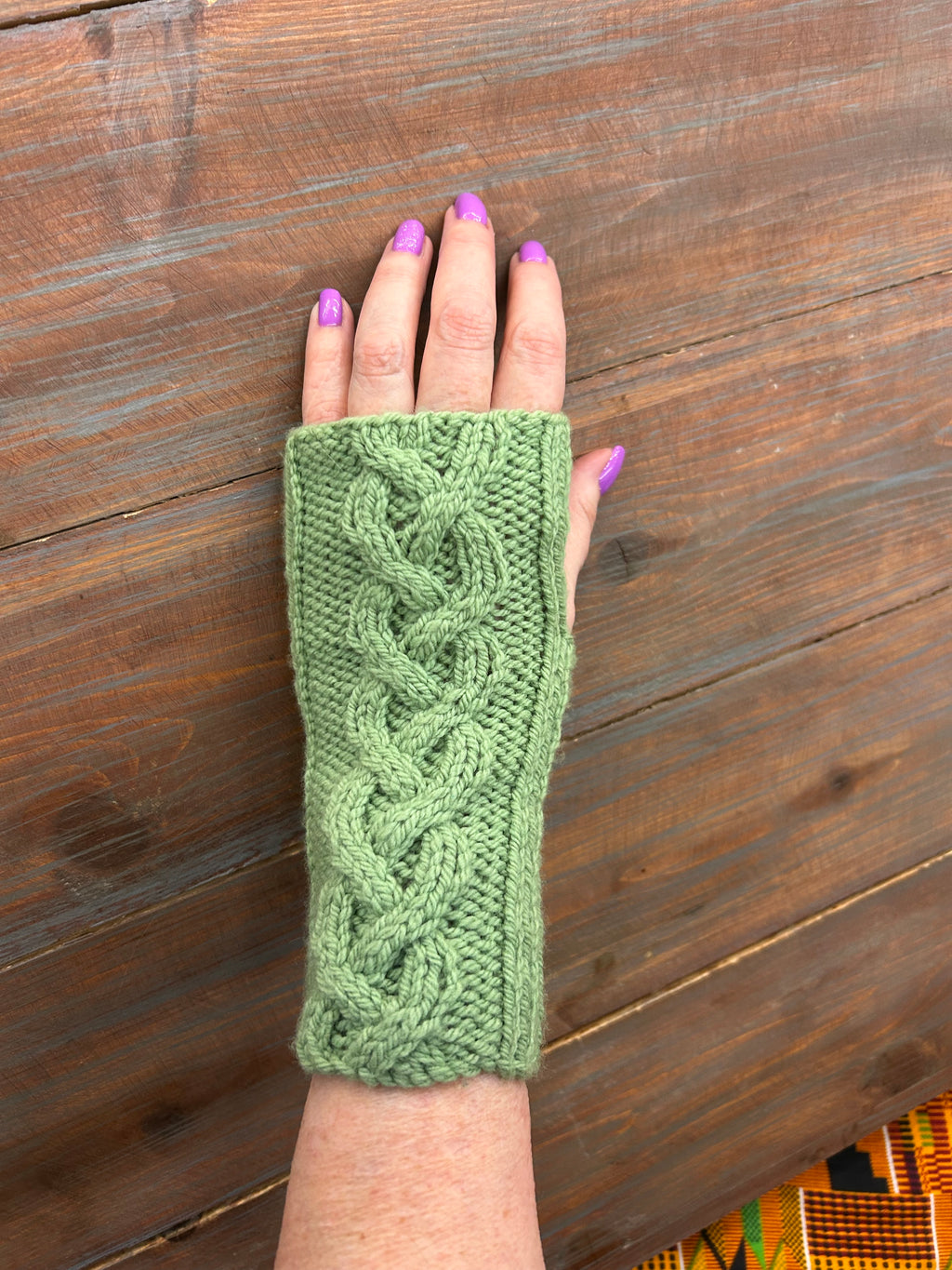 Cabled Fingerless Mitts