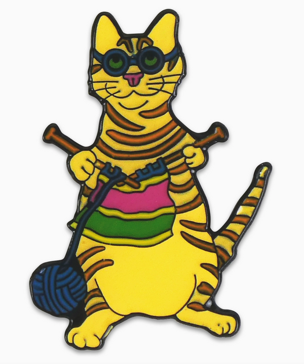 Emma Ball- Knitting Cat Enamel Pin