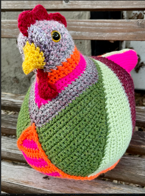 Emotional Support Chicken Pattern Crocheted Version