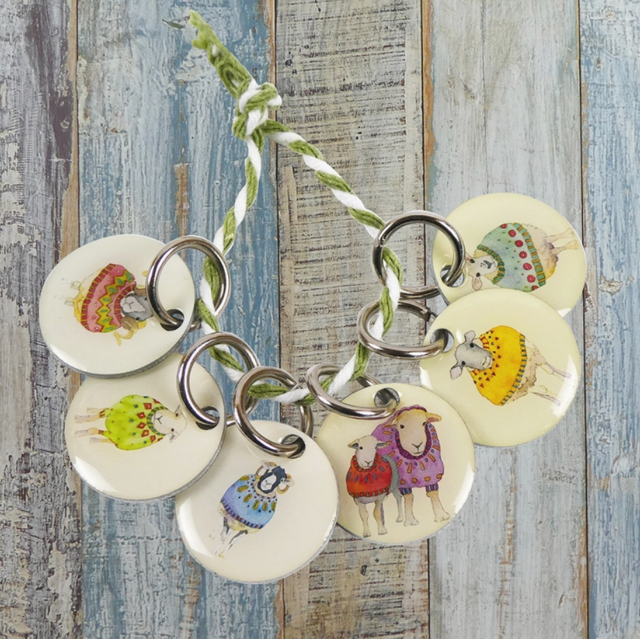 Sheep in Sweaters Stitch Markers (Set of 6)