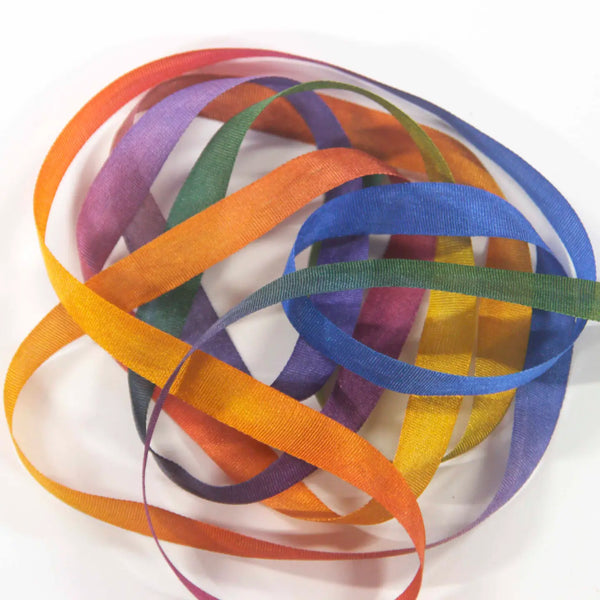 Colour Streams Hand-Dyed Silk Ribbon