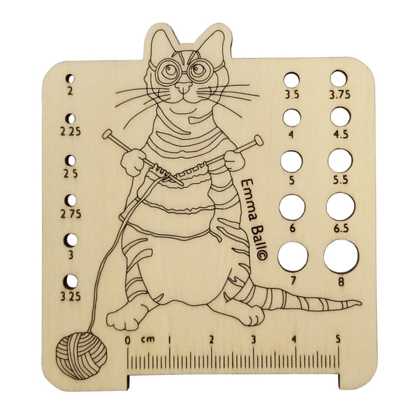 Emma Ball - Kittens in Mittens Wooden Needle Gauge