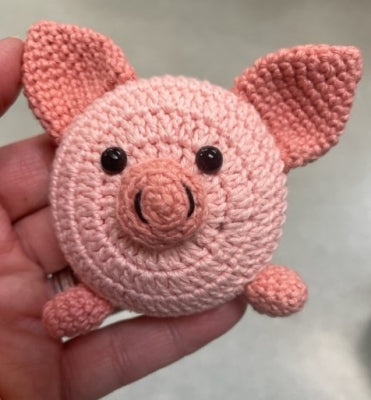 Crocheted Pig Tape Measurer