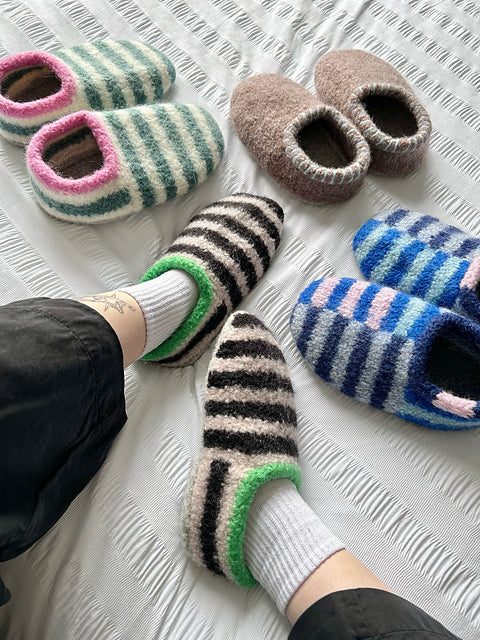 Felted Striped Slippers Class