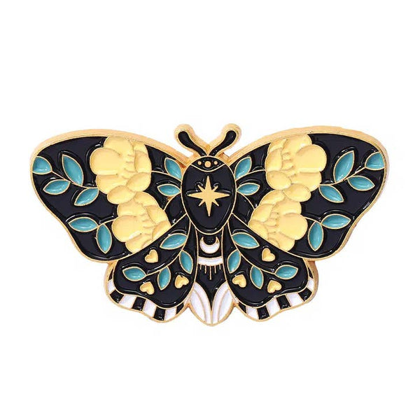 Magnifique Hearts Floral Insect Enamel Brooches