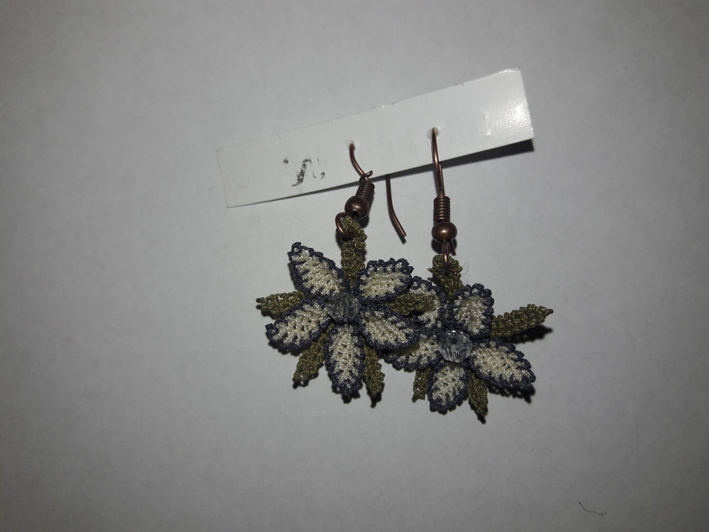 Needle Lace Floral Earrings