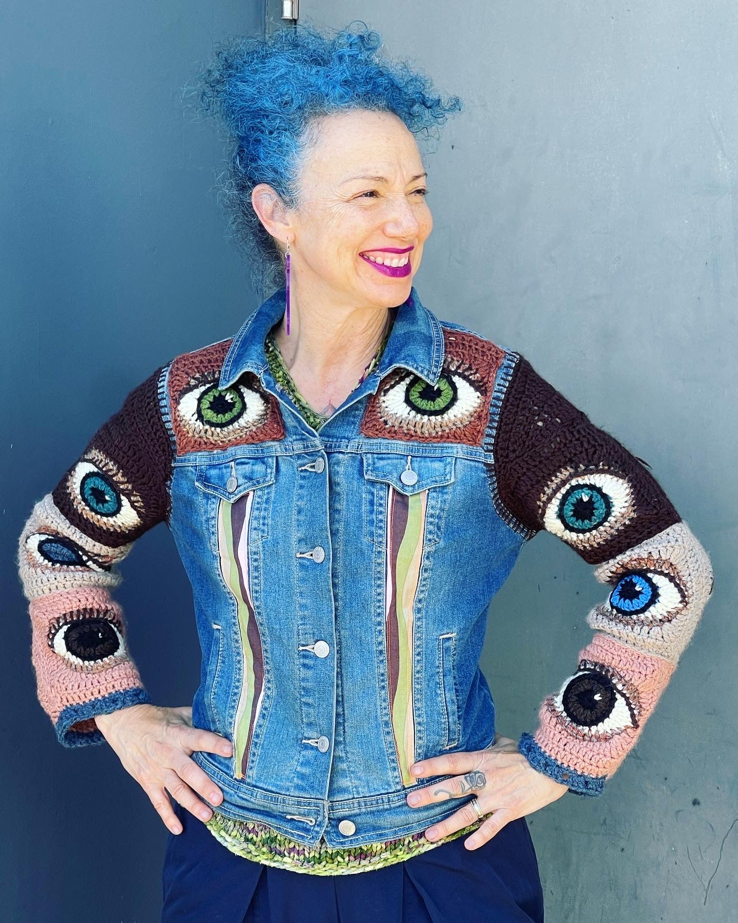 Eyeball Motif for Denim Jacket Pattern – The Knitting Tree, L.A.