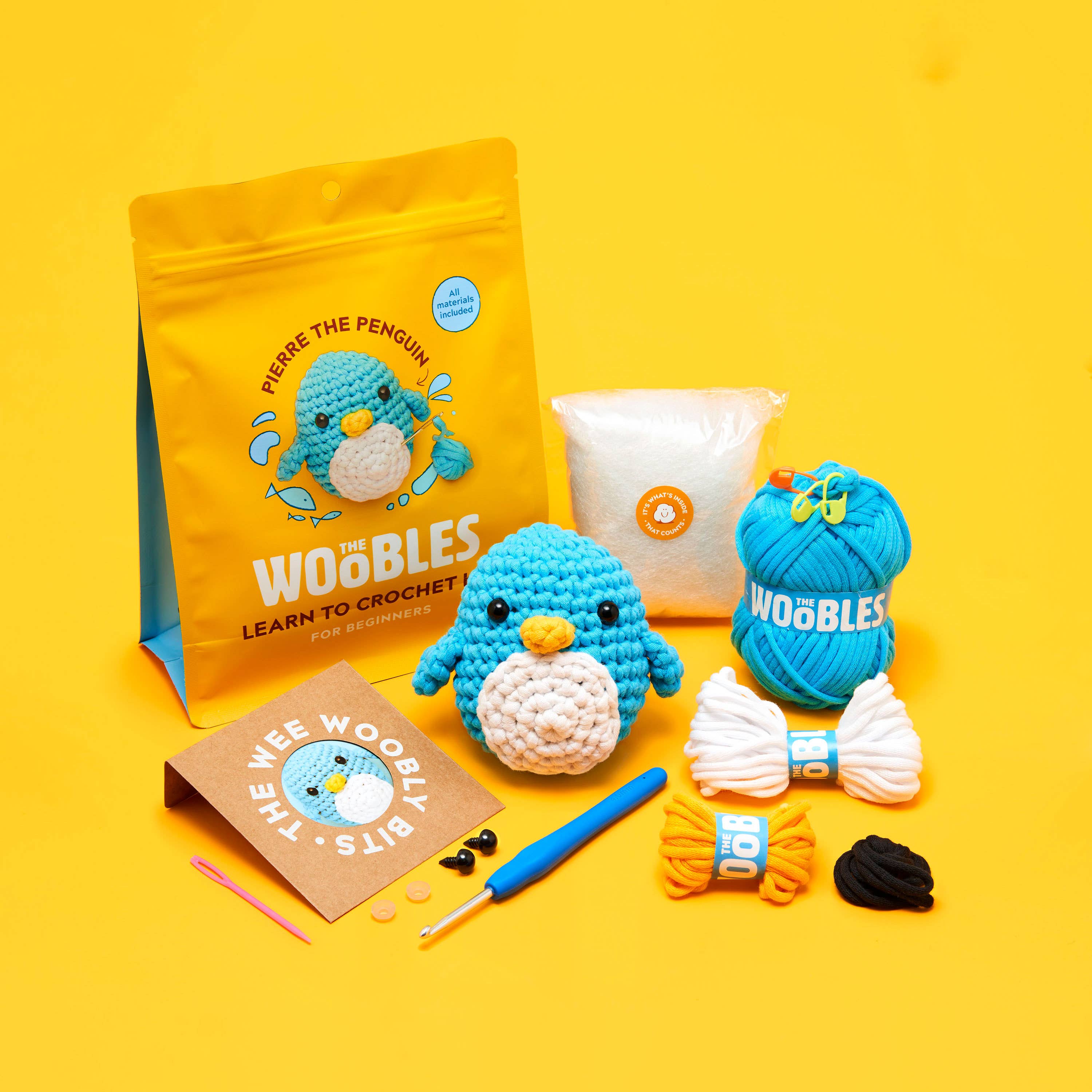 The Woobles - Pierre the Penguin Beginner Crochet Kit – The Knitting Tree,  L.A.