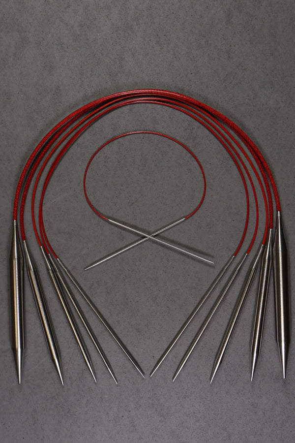 Chiaogoo 60" RED Lace Stainless Steel Circular Needles